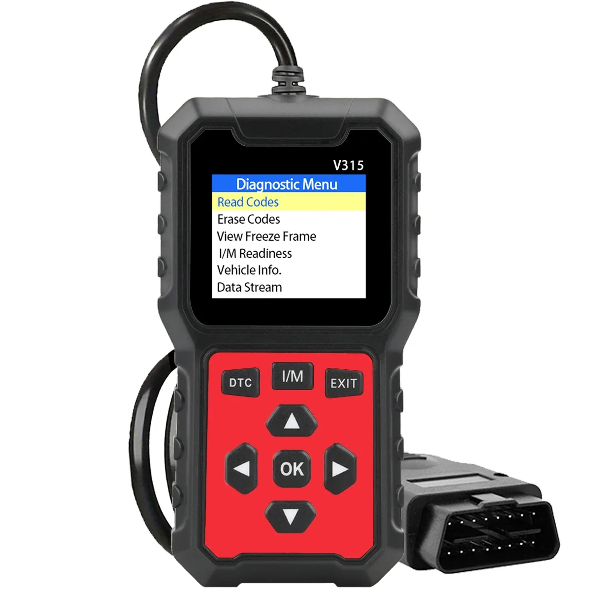 Model OBD2 Scanner, Car Engine Fault Code Reader, OBD Powered, I/M Readiness, Battery Test, RealTime Data Stream, OBD II Protocol Compatible with 1996 and Later Vehicles, No Battery Required