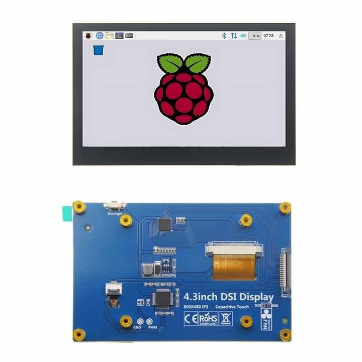 800*480 Resolution 7 inch LCD Capacitive Touch Panel with HDMI interface+ USB Cable for Raspberry Pi3/PI4