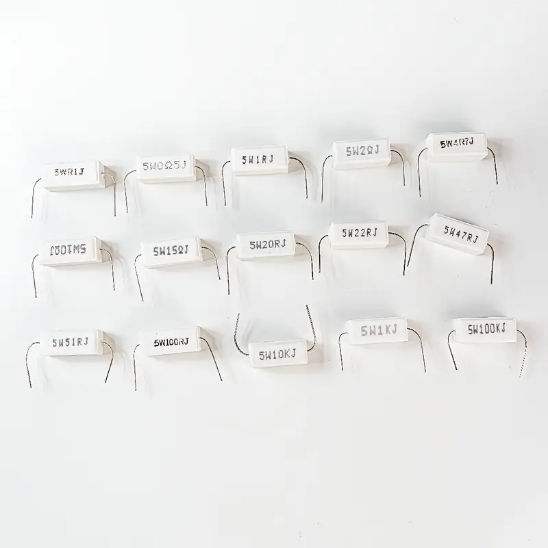 Cement Resistor 5W 15 Common Specifications Including 0.1Ω 0.5Ω 1Ω 2Ω 4.7Ω 10Ω 15Ω 20Ω 22Ω 47Ω 51Ω 100Ω 1KΩ 10KΩ 100KΩ / 0.35 for piece