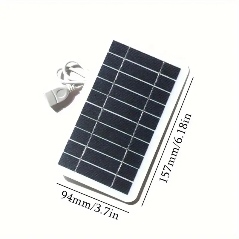 Portable Solar Panel Generator 5V USB Cell Battery Charger For Power Bank Outdoor Travel Camping Phone Home Sunlight, 5W/15W