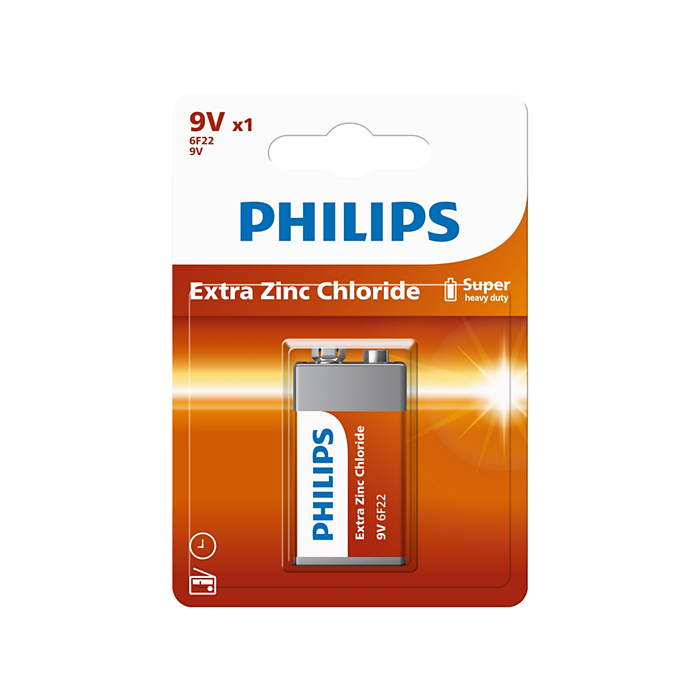 Philips Longlife Battery 6F22L1B/10 9V 150mAh