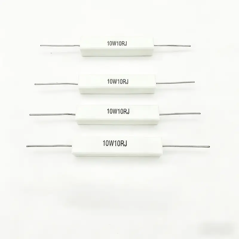 Cement Resistor 10W (6 Values: 0.1Ω, 1Ω, 10Ω, 100Ω, 1KΩ, 10KΩ) 0.45 JD FOR one piece